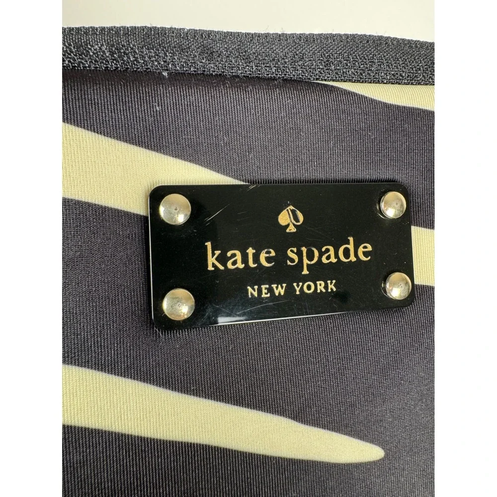 Kate Spade New York Zebra Print Laptop Tablet Sleeve Black Cream Purple 10.5in